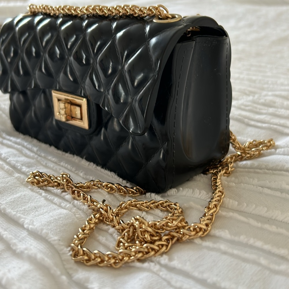 Black and gold shoulder purse - Picture 2 of 2